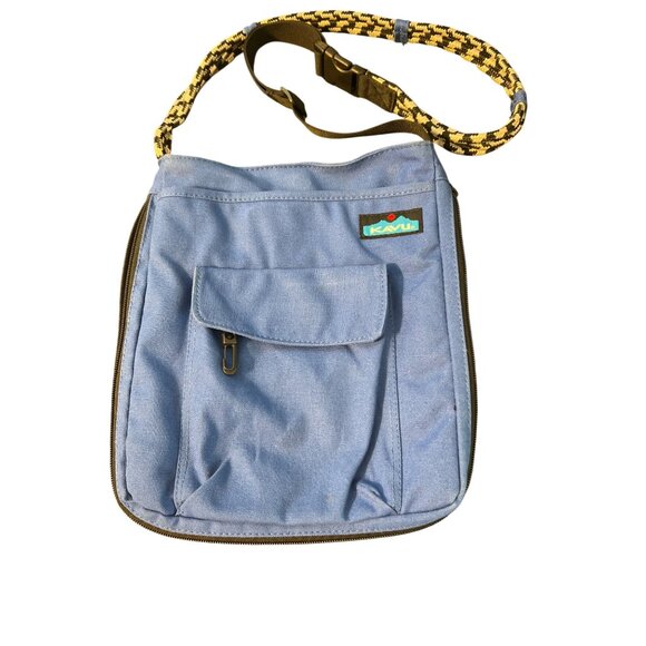 Kavu Keeper Blue Canvas Crossbody Bag Sling Purse Zip Around to Widen Pockets - Picture 1 of 8